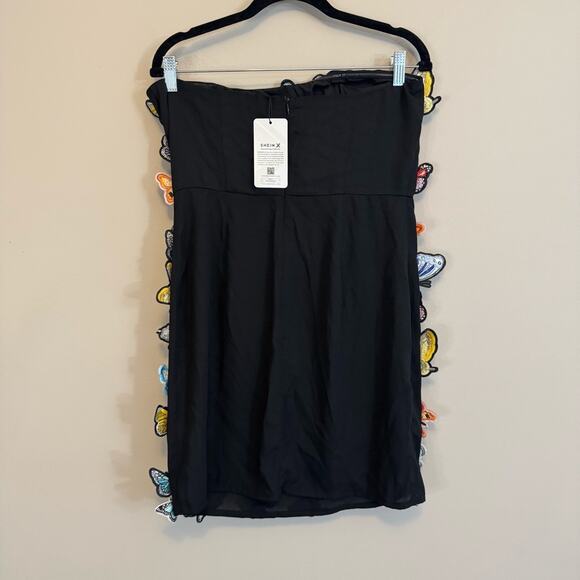 NWT Shein Butterfly Patches Dress Black Large - Picture 4 of 7